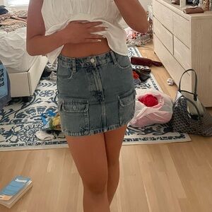 Zara mini denim skirt. Only worn once! In perfect condition